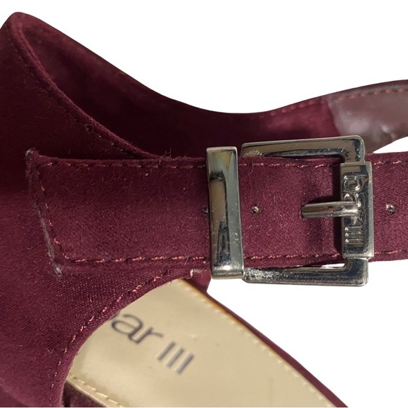 Hidden Platform Heels with Ankle Straps, Burgundy Ultra Suede, Bar III - Picture 6 of 16